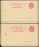 1896 2 Db 5kr Zárt Levelezőlap Sárga Papíron, Kétnyelvű - Otros & Sin Clasificación