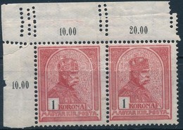 ** 1909 Turul 1K ívsarki Pár Szép Elfogazással (14.000) - Sonstige & Ohne Zuordnung