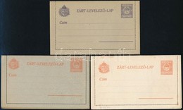 1913 3 Db Használatlan Zárt Levelezőlap MAGYAR KIRÁLYI POSTA Nélkül, 2 X 10f + 15f - Otros & Sin Clasificación
