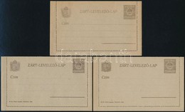 1917 3 Db Használatlan 20f Díjjegyes Zárt Levelezőlap (szögletes Koszorúval) - Otros & Sin Clasificación