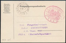 1917 Tábori Lap / Field Postcard 'S.M.B. 20' + 'MFP POLA A' - Other & Unclassified