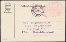 1917 Tábori Lap / Field Postcard 'S.M.B. 19' + 'S.M. Boot 19' + 'MFP POLA C' - Other & Unclassified