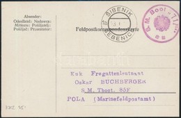 1917 Tábori Lap / Field Postcard 'S.M.Boot 71F' + 'SIBENIK SEBENICO' - Sonstige & Ohne Zuordnung