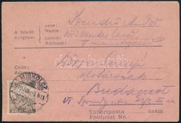 1919 Tábori Posta Levél 20f Bérmentesítéssel A  Vörös Vasutas Ezred Katonájától - Sonstige & Ohne Zuordnung