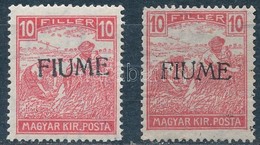 ** (*) Fiume 1918/19 Arató 10f + Fehérszámú Arató 10f  Garancia Nélkül - Sonstige & Ohne Zuordnung