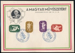 1940 Művész Sor Emléklapon Alkalmi Bélyegzővel - Sonstige & Ohne Zuordnung
