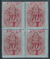 ** 1945 Kisegítő Portó 1P/10f Négyestömb Elcsúszott Fogazással (fogelválás, Papírránc) - Otros & Sin Clasificación