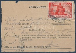 1946 (7. Díjszabás) Távirati Díjnyugta Újjáépítés 3000P Bérmentesítéssel / Telegramm Fee Receipt Franked With Mi 835 - Sonstige & Ohne Zuordnung