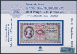 ** 2006/42 Ritka Bankjegyeink VI. - 1000 Pengő Emlékív No 055 - Otros & Sin Clasificación