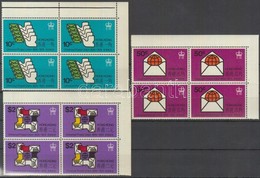 ** 1974 100 éves Az UPU Sor ívsarki Négyestömbökben Mi 292 I -294 (jobbra Fekvő Vízjel) - Other & Unclassified