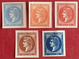 ESSAI Ancien CINDERILLA " EMPIRE FRANC 1804-1814 " Neuf (*) Sans Gomme, 5 Timbres De Différentes Couleurs Bien Margé  TB - Autres & Non Classés