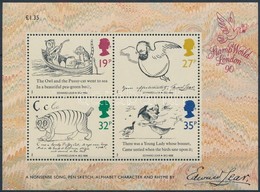 ** 1988 Edward Lear Halála Blokk,
Death Of Edward Lear Block
Mi 4 - Andere & Zonder Classificatie