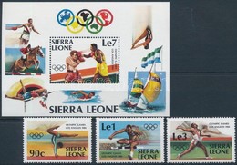 ** 1984 Olimpiai Játékok, Los Angeles Sor + Blokk,
Olympic Games, Los Angeles Set + Block
Mi 741-743 + Mi 20 - Sonstige & Ohne Zuordnung