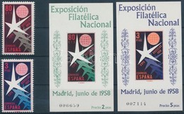 ** 1958 Brüsszeli Világkiállítás Sor Mi 1117-1118 + Blokk 13-14 - Otros & Sin Clasificación