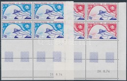 ** 1974 100 éves Az UPU Sor ívsarki Négyestömbökben 4-4 üresmezővel Mi 496-497 - Otros & Sin Clasificación