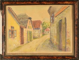 Heigl Jelzéssel: Aranykakas Utca. Akvarell (enyhén Foltos), Papír, üvegezett Keretben, 20×28 Cm - Otros & Sin Clasificación