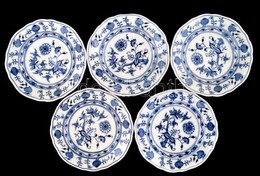 Meissen Porcelán Teás Csésze, 2 Db, 5 Db Csészealj, Jelzett, Kis Kopásnyomokkal, D: 10 és 15 Cm - Otros & Sin Clasificación