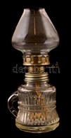 Mini üveg Testű Petróleum Lámpa, Fém Szerelékkel, M: 15 Cm - Vidrio & Cristal