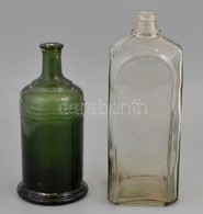 2 Db Régi üveg Palack. 25 Cm, 20 Cm - Glas & Kristall