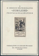 1934 A JUBILEHE Bélyegkiállítás Propagandabélyegének Reklámlapja - Ohne Zuordnung