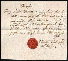 1796 Budai Pál, A Gróf Wartensleben Család Gyömrői Birtokának Udvarmestere által Kiadott Igazolás Haszonbérleti Pénz átv - Sin Clasificación