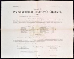 1907 Polgáriskolai és Tornatanítónői Oklevél, 2 Db - Sin Clasificación