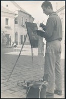 Cca 1960 Szentendrei Házakat Festő Fiatalember, 24×16 Cm - Otros & Sin Clasificación