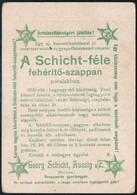 Cca 1920-1940 Schicht-féle Fehérítő Szappan Reklámkártya, A Hátoldalán A Budapesti Szent-István Bazilikával, 8x11 Cm - Advertising
