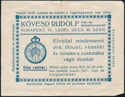 1930 Bp. VI., Kövesd Rudolf órás és ékszerkereskedő Reklámos Jegyzéke - Werbung