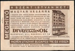 1929 Magyar Divatcsarnok Boríték és Szent István Heti Reklám Prospektus, Benne Az áruházbelső Fekete-fehér Fotóival, 4 S - Publicidad