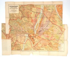 Cca 1910 Kogutowicz Manó-Czakó István: Budapest Székesfőváros Térképe, 1:25.000, Magyar Földrajzi Intézet Rt., Színes, L - Other & Unclassified