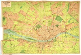 1912 Budapest Székesfőváros és Környékének Legujabb Nagy Térképe, Házszámokkal, Pharus Rendszerben, 1:15.000, Színes, Li - Other & Unclassified