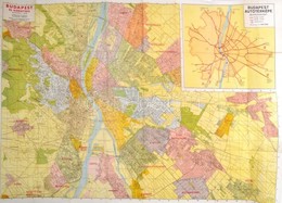 1947 Budapest és Környékének Térképe, Rajzolta: Valentiny Károly, Kiadja: Gergely R. Könyvkereskedése, 44×118 Cm - Otros & Sin Clasificación