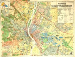 Cca 1931 Budapest Székesfőváros Térképe, 1:25.000, M. Kir. Állami Térképészeti Intézet, Hajtásnyomokkal, 69×89 Cm - Otros & Sin Clasificación