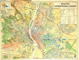 Cca 1931 Budapest Székesfőváros Térképe, 1:25.000, M. Kir. Állami Térképészeti Intézet, Hajtásnyomokkal, 69×89 Cm - Other & Unclassified