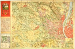 1934 Budai-hegyek, Kirándulók Térképe 1 Sz., M. Kir. Állami Térképészet, A Hajtások Mentén Szakadásokkal, 93x62 Cm - Other & Unclassified