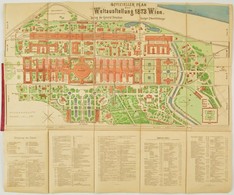 1873 Offizieller Plan Der Weltausstellung 1873 Wien, Verlag Der General-Direction, Stuttgart, Eduard Hallberger, Színeze - Sonstige & Ohne Zuordnung