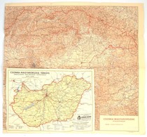 1939 Csonka Magyarország áttekintő Térképe, Magyar Királyi Honvéd Térképészeti Intézet, A Hajtásoknál Szakadásokkal, 70x - Otros & Sin Clasificación