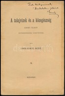 Cca 1893 [Cholnoky Jenő] Csolnoky Jenő: A Talajvizek és A Közegészség. Krebs Vilmos értekezéseinek Ismertetése. Bp.,[189 - Sin Clasificación