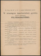 1899 Kolozsvár, Az V. Országos Ipartestületi Gyűlés Központi Bizottságának Felterjesztései, 22p - Sin Clasificación