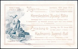 1904 Szombat, Meghívó A Kereskedelmi Ifjúsági Bálra - Sin Clasificación