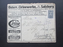 Österreich 1922 Dachauer Nr. 388 EF Dekorativer Firmenumschlag Österr. Cirinewerke Salzburg Wachspolituren Usw. - Storia Postale