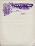 Cca 1910 Bp., Géczy György Vad és Baromfikereskedő 5 Db Régi Kitöltetlen Fejléces Számlája/fejléces Levélpapírja. - Sin Clasificación