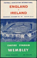 1954 Anglia-Írország Labdarúgó Mérkőzés, Wembley Stadion, 1959. Nov. 18., Angol Nyelvű Programfüzet. - Sin Clasificación