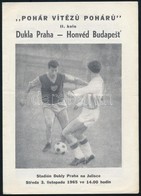 1965 Dukla Praha Budapest Honvéd Labdarúgó Mérkőzés Képes Meccsfüzete / Football Match Booklet 4p. - Sin Clasificación