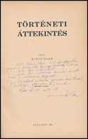 Dr. Kincs Elek: Történeti áttekintés. Általános Ismeretek Kézikönyve Különlenyomata. Bp.,1939,(Merkantil-ny.) Második Ki - Ohne Zuordnung