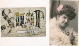 ** * 12 Db Régi Motívumlap: Hölgyek, Romantikus Lapok / 12 Pre-1945 Motive Cards: Ladies, Romantic Cards - Unclassified