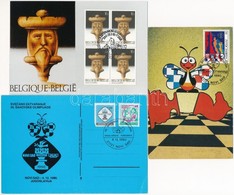 * 8 Db MODERN Motívum Képeslap: Sakk Alkalmi Bélyegzésekkel /  8 Modern Chess Motive Postcards With Sepcial Cancellation - Sin Clasificación