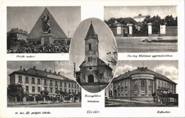 T2 1939 Bicske, Hősök Szobra, Evangélikus Templom, Kultúrház, M. Kir. áll. Polgári Iskola, Horthy Miklósné Gyermekotthon - Sin Clasificación