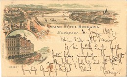 T3/T4 1897 (Vorläufer!) Budapest, Grand Hotel Hungária, Corso. Art Nouveau, Floral(vágott / Cut) - Sin Clasificación